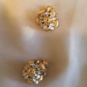 Gold Tone clip earrings
